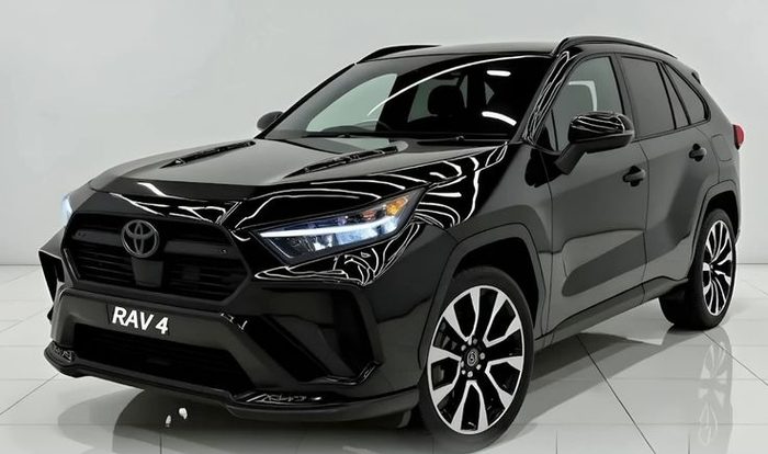 Black Toyota RAV4, front