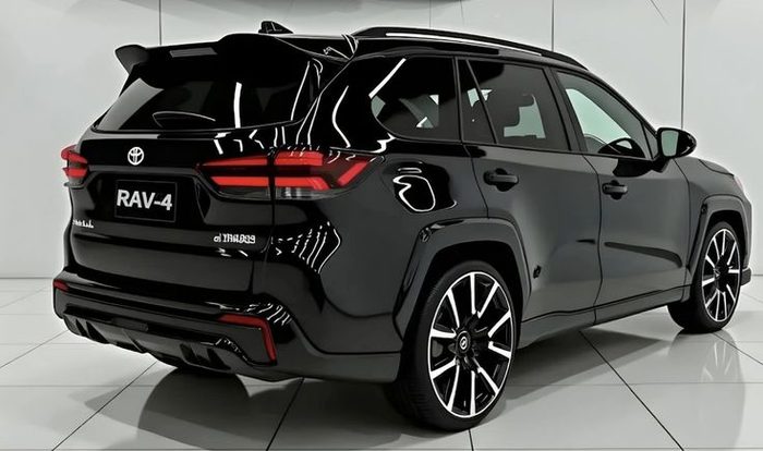 Black Toyota RAV4, rear