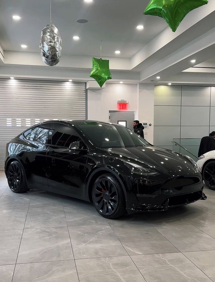 Black Tesla Model Y, front