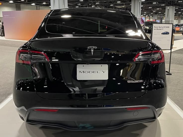 Black Tesla Model Y, rear